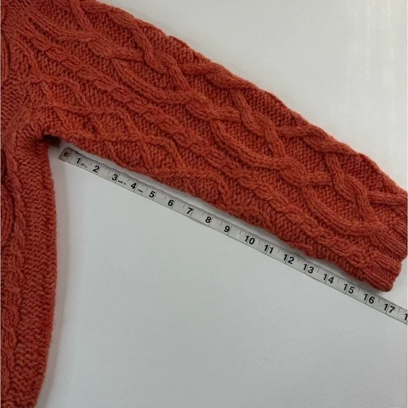 SKYR Hand Knit Shetland Wool Cable Knit Full Zip Sweater Womens Large - Picture 8 of 10